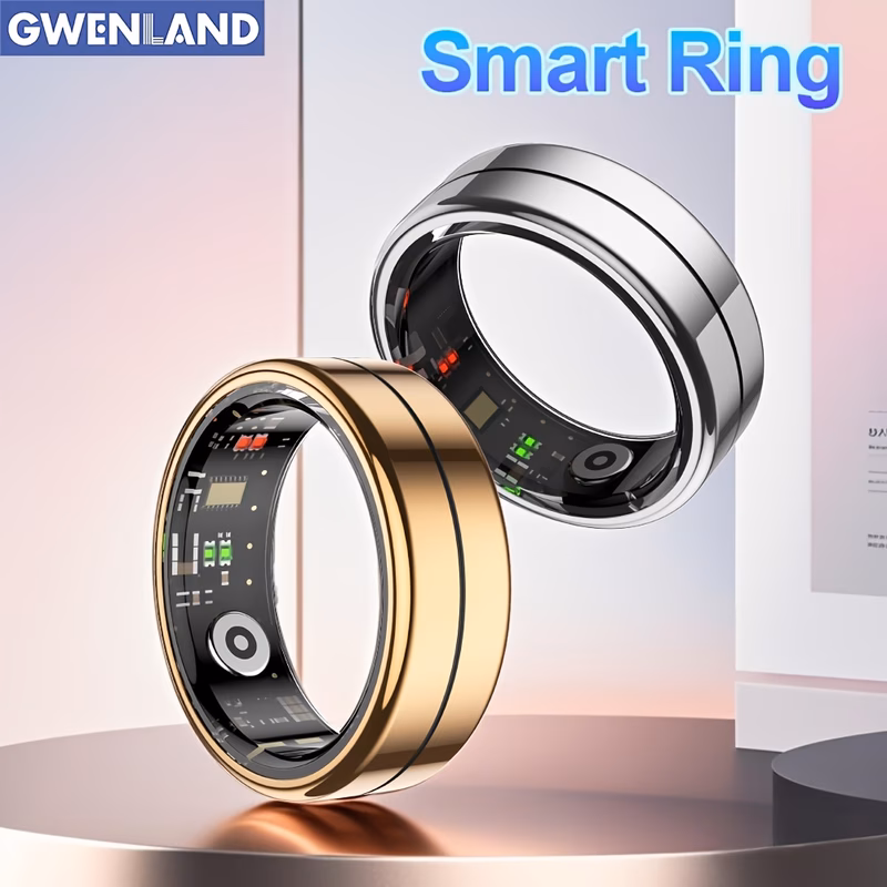 smart ring 5atm wireless fitness sleep monitor 15mah size 8 18mah size 11 12 13 battery capacity wave photo stainless steel perfect gift for men and women ideal for parties holidays