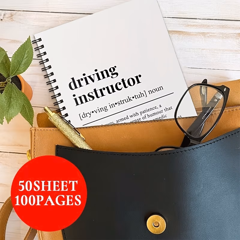 1pc 2d flat personal organizer funny themed a5 lined notebook with creative and whimsical definition inner pages suitable for driving lesson records daily journaling office and portable use