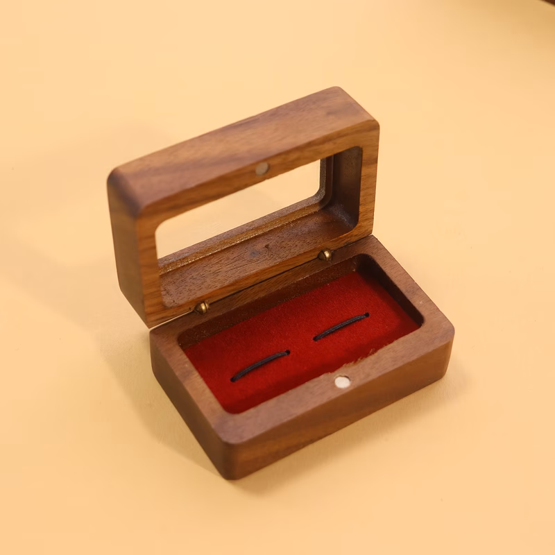 solid wood french style cufflink set box with window cufflinks and cufflinks pins gift box packaging mens accessories