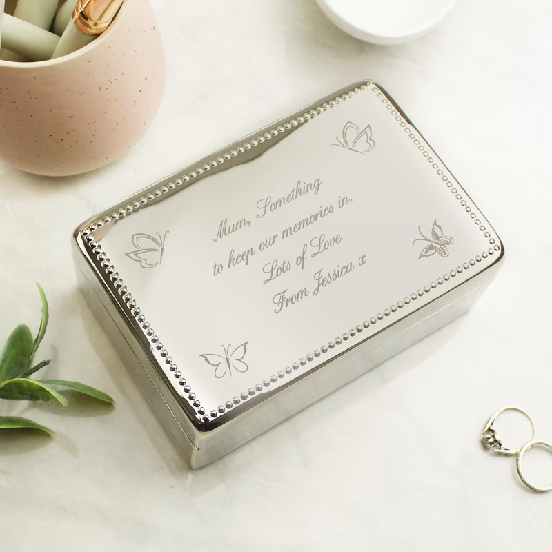 personalised rectangular jewellery box