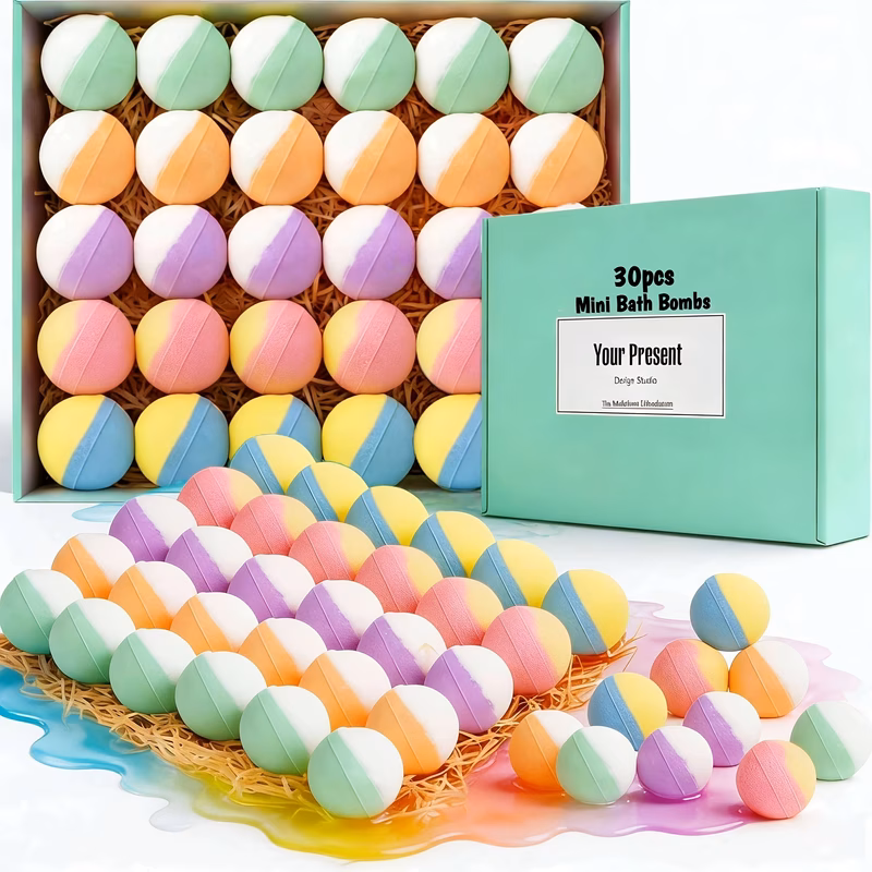 30pcs mini gift set 5 relaxing scents lavender orange and peppermint spa balls for bath