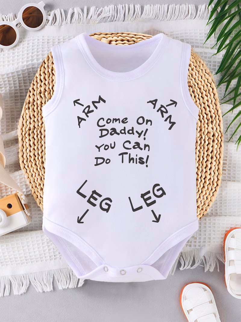 daddy letter print baby vest romper newborn crawling outfit soft and comfortable pregnancy gift outdoor