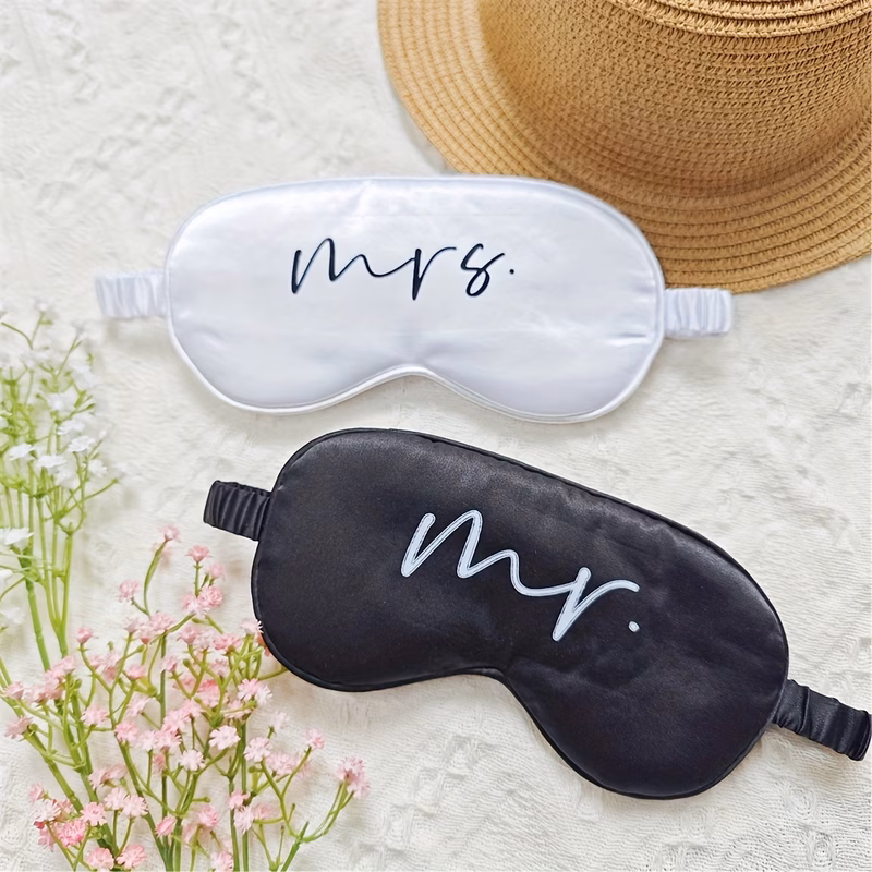 2pcs set mr and mrs sleep masks decorations for the wedding night groom and bride wedding additions creative wedding gifts wedding party decorations