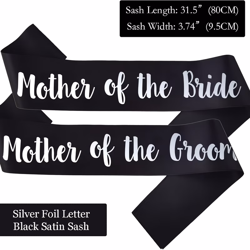 gift for her him mother of the bride and groom sashes with black bachelorette party sash for bridal shower engagement supplies gifts wedding additions