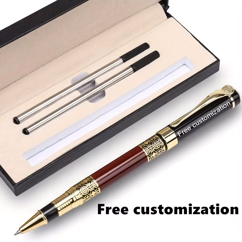 metal carving neutral pen roller ball pen 1pc pen 2pcs refill gift box personalized high end gifts season celebration gifts 0 5mm filled