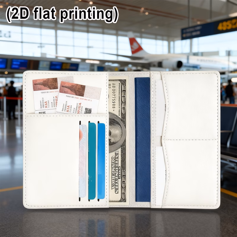 2pcs travel themed passport holder boarding pass holder gift set with luggage map boarding pass multi layer suitable for birthdays christmas gifts suitable for vacations train stations for 2d flat