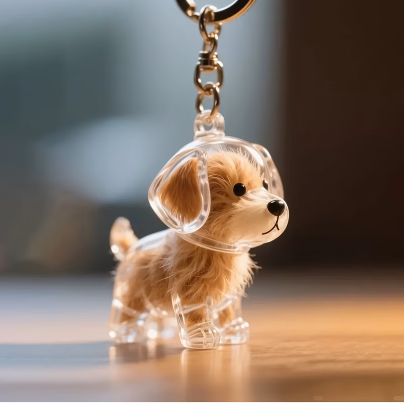 cute transparent animal hair storage box pet pendant memorial pet keepsake