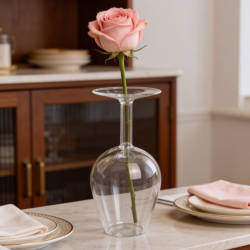 1 glass vase decoration for parties quirky inverted cup decor piece home decor ornament