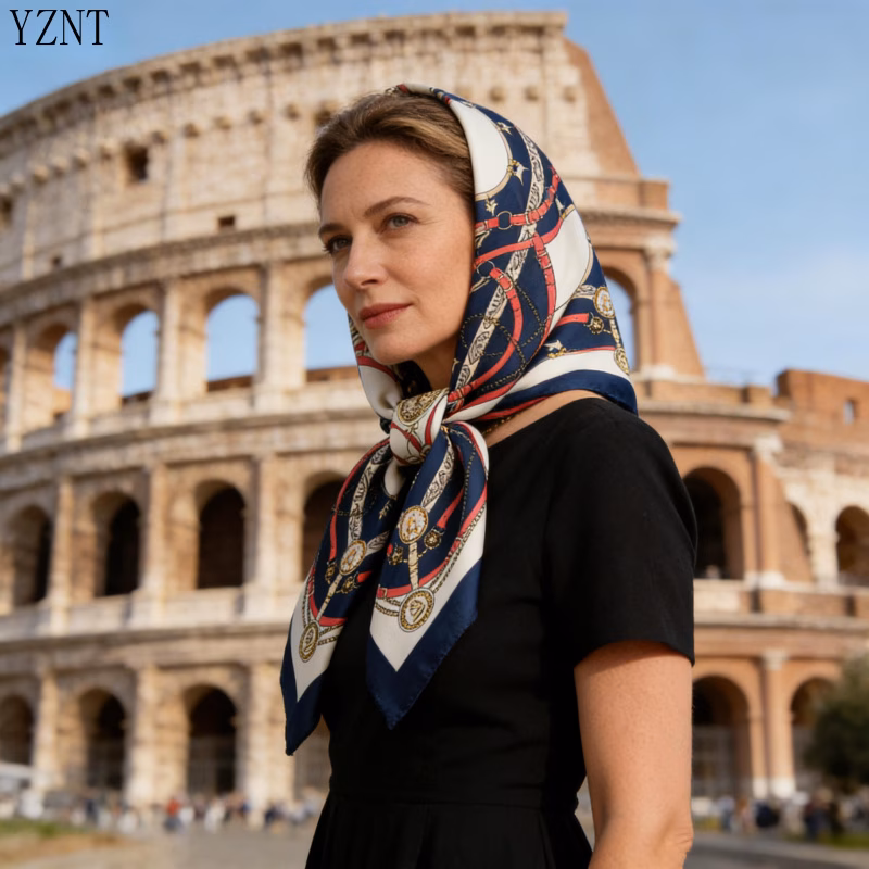 1 womens 100 scarf with equestrian chain print a multifunctional fashion accessory breathable soft with a and elegant suitable for ideal for commuting traveling