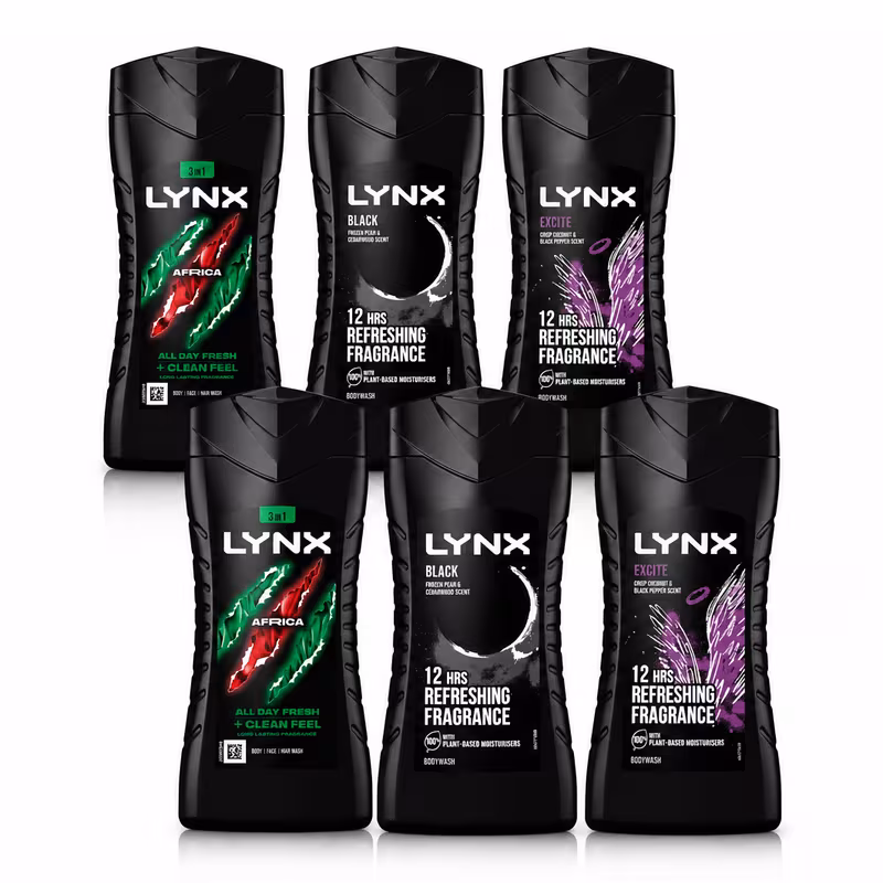 3 in wash mixed pack africa black 225ml pack of 6 all hair face