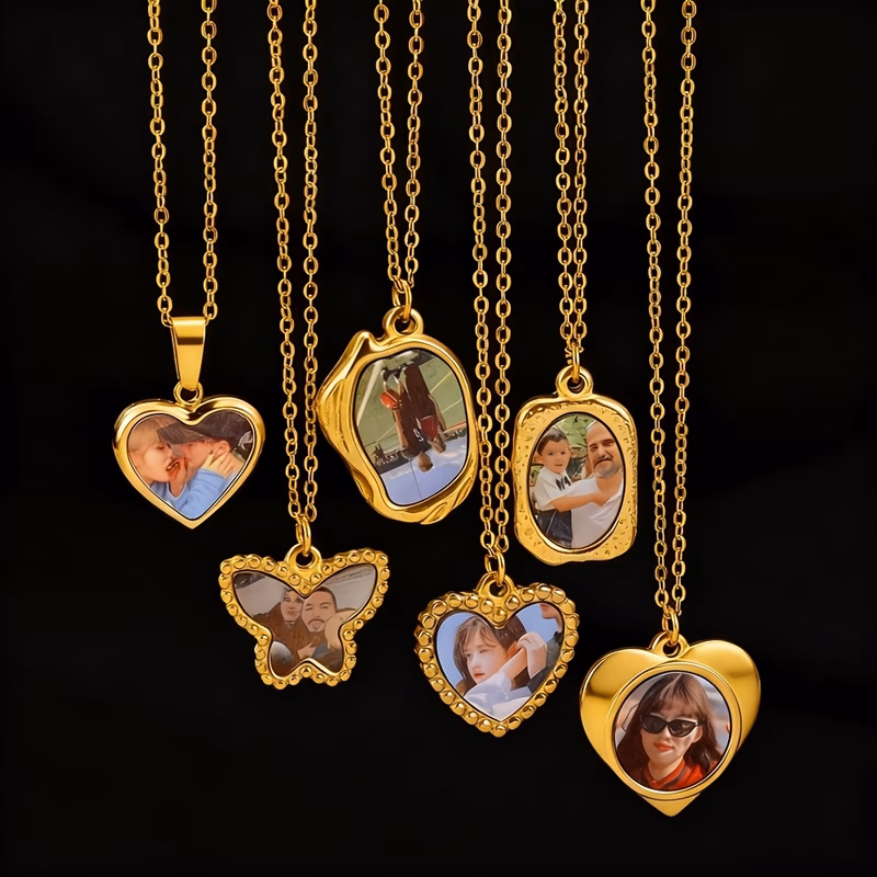 custom photo necklace personalized keepsake necklace family photo keepsake necklace couple photo necklace photo necklace pet picture necklace valentines day gift friend gift mom gift stainless steel c