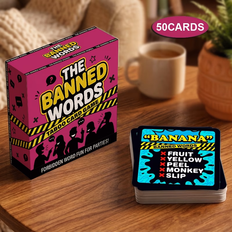 taboo word description guessing card game western style popular party night table game 50pcs funny friends gathering icebreaker game casual entertainment tabletop game christmas halloween party gift