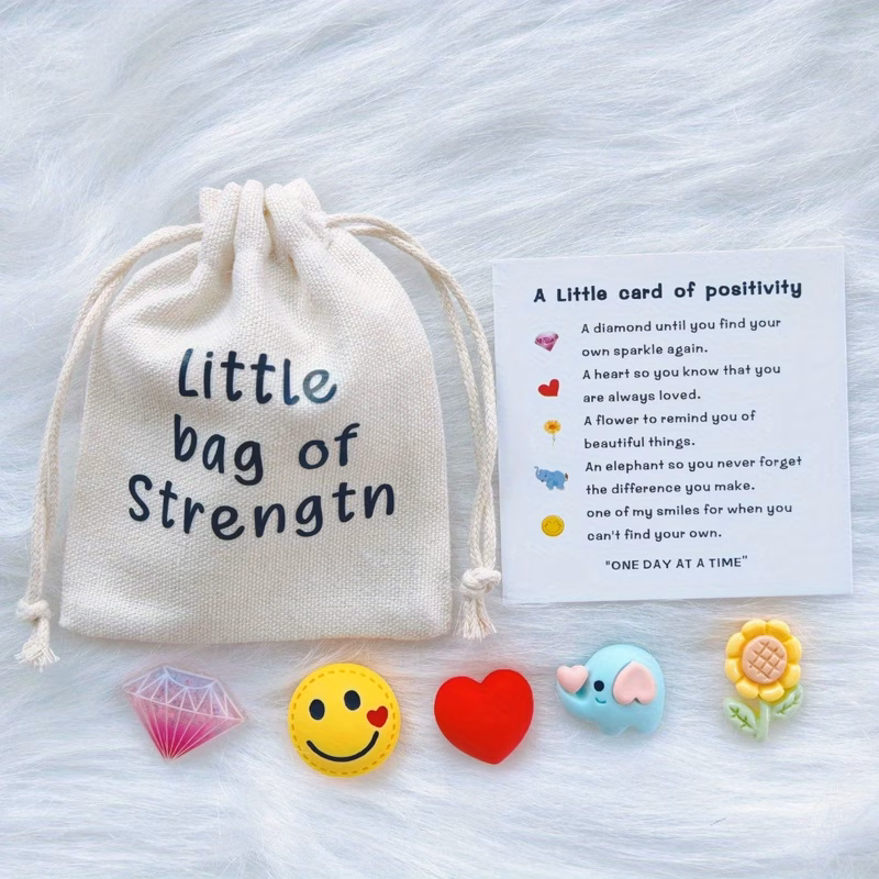 gift for her him 7pcs 14pcs motivational gift bags small power hug bag set personalized positive energy bags with inspirational poetry cards heart elephant daisy smile diamond aesthetic additions mini
