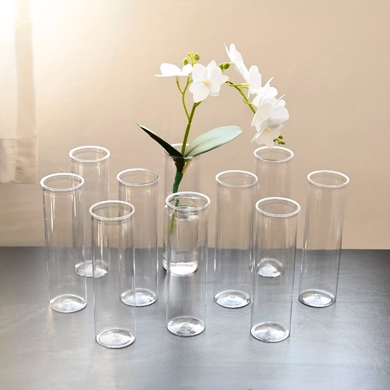 5pcs plastic cylinder vase set high suitable for parties home decor weddings and holiday gifts transparent festive tableware party decorations bohemian style minimalist decor