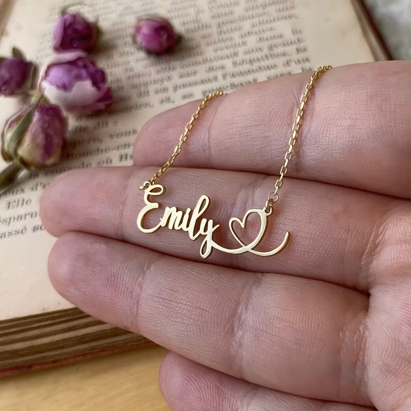 custom cute name necklace personalized stainless nameplate necklace necklace gift for self womens fashion jewelry birthday gift holiday gift christmas gift