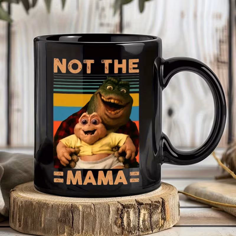 funny frog and baby black coffee ceramic