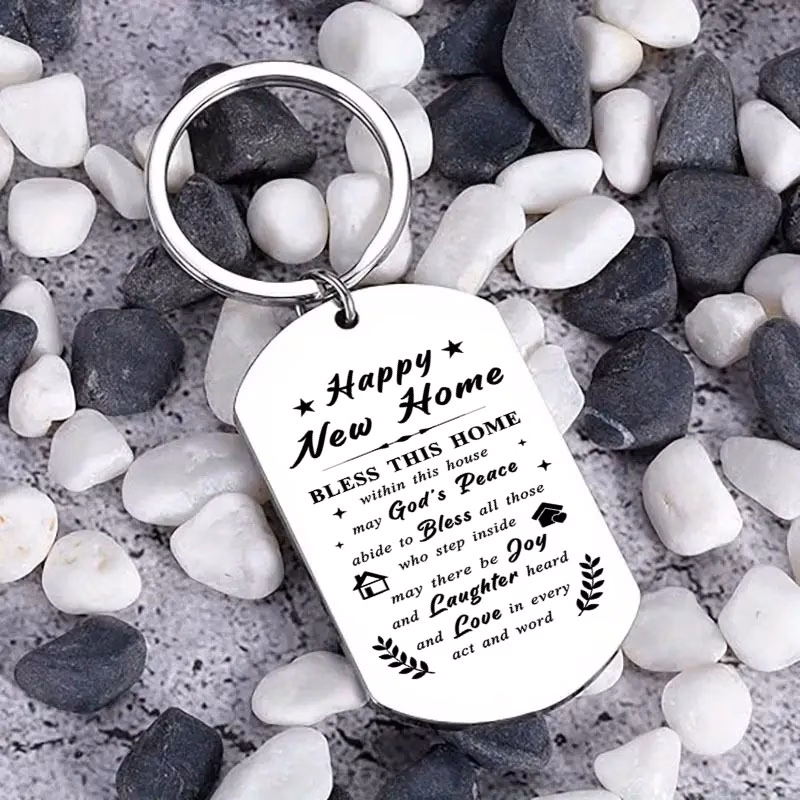 iron key ring fresh gift for men and women housewarming card for happy metal wallet card gifts for couples boys and girls decorative tag backpack charm hanging ornaments