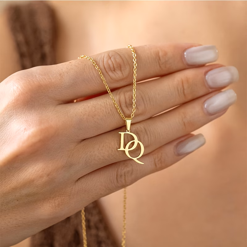 custom minimalist letter pendant necklace personalized stainless steel elegant necklace for women suitable for parties and weddings