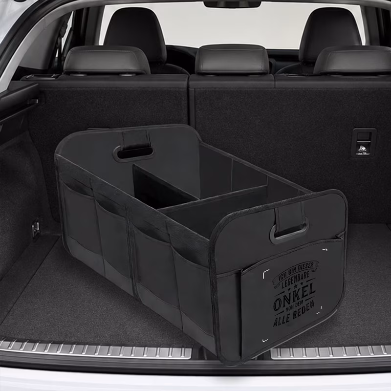 1pc new uncle printed car trunk organizer multi functional foldable storage box with compartment saving essential for travel car clutter a must have for car enthusiasts