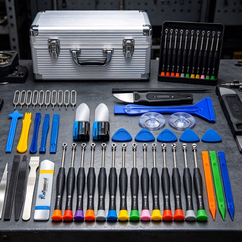 universal phone repair and disassembly tool kit compatible with all phone models a full set of tools for disassembly prying screw removal and dust cleaning the precision bits feature high hardness to