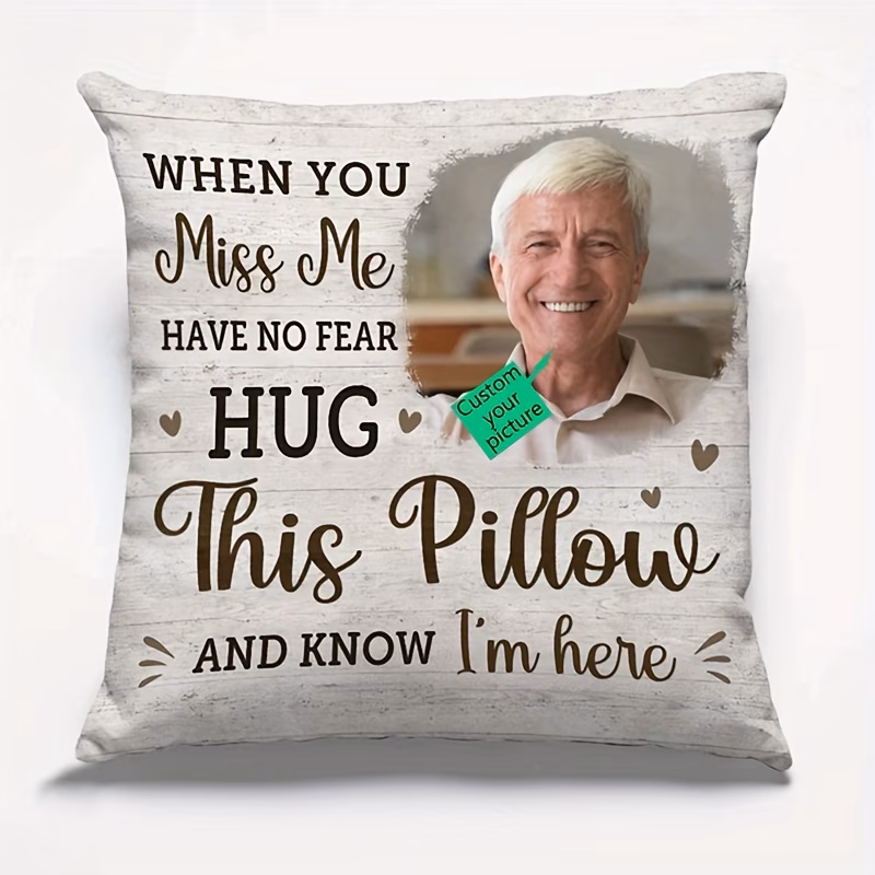 customized 1pc personalized ultra soft single sided short plush pillowcase a commemorative gift hug this pillowcase when you miss me home decor cushion not included no pillow insert