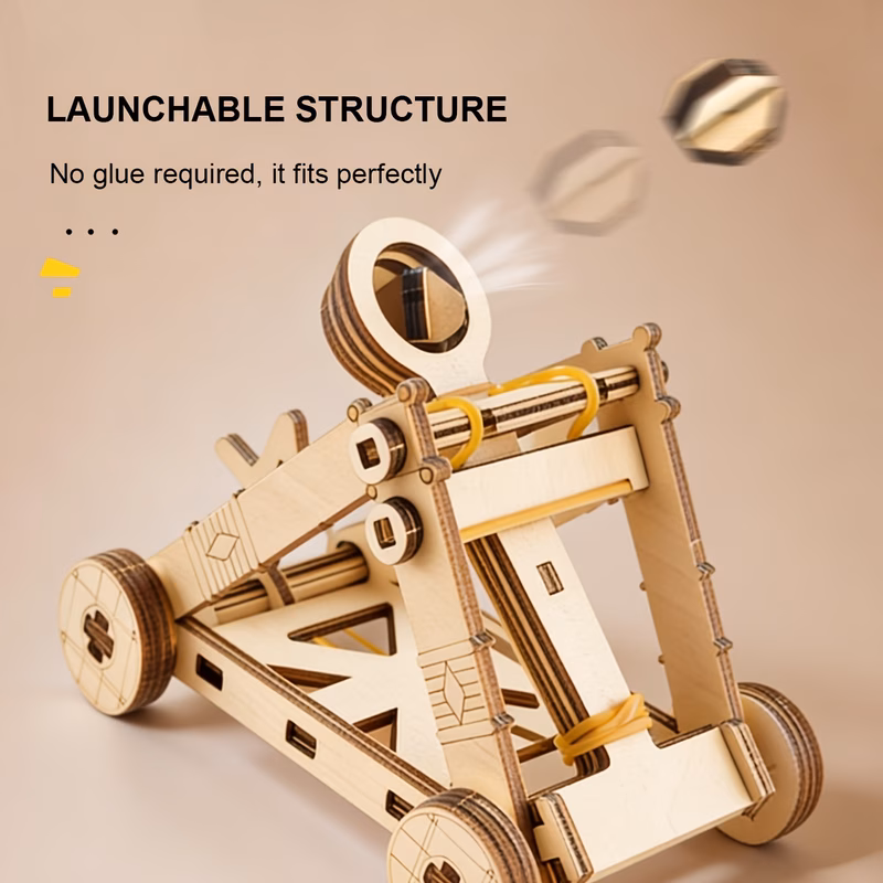 3d puzzle creative puzzle model siege weapon assembly kit wooden assembly handmade kit desktop decoration birthday and holiday gift christmas gift steam science experiment set