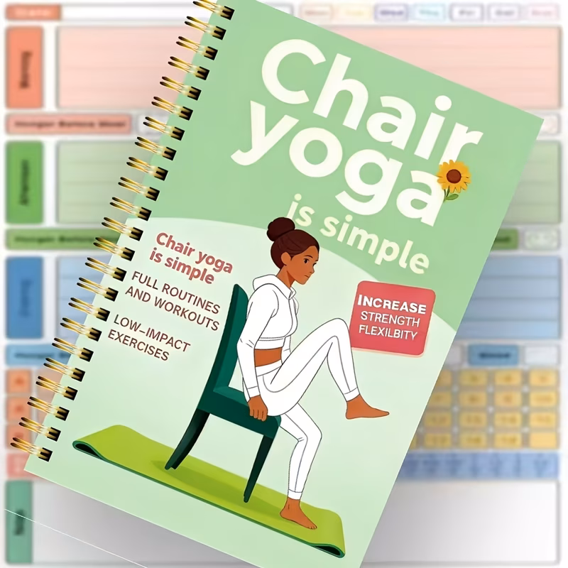 28 day chair yoga exercise plan and notebook exercise guide including practice and progress tracking chair yoga from beginner to ideal gift for health and