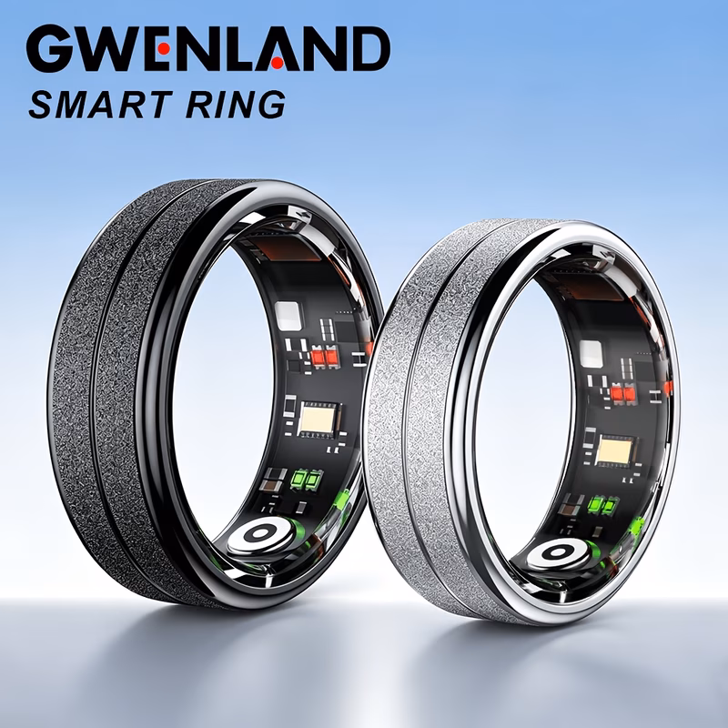 smart ring 5atm wireless fitness sleep monitor 15mah size 7 8 18mah size 11 12 13 battery capacity wave photo stainless steel perfect gift for men and women ideal for parties holidays and special