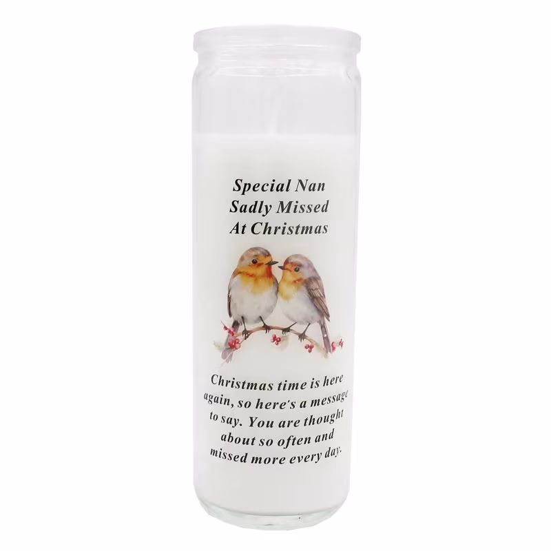 christmas memorial glass jar with and special nan