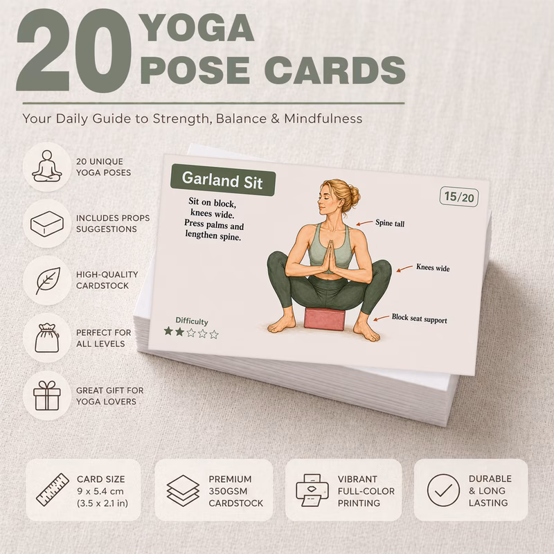 yoga guide card set yoga cards home practice and teaching suitable for home gym for fitness levels yoga classes birthday gift for