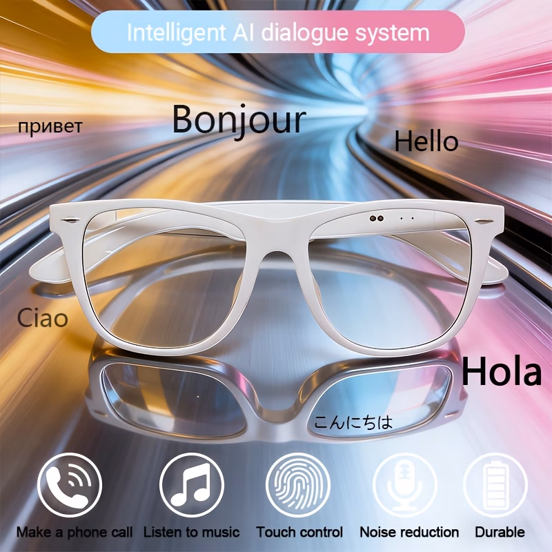 ai translation glasses multifunctional audio glasses support translation in 144 languages suitable for men and women with built in microphone and speaker high definition voice calling high fidelity mu