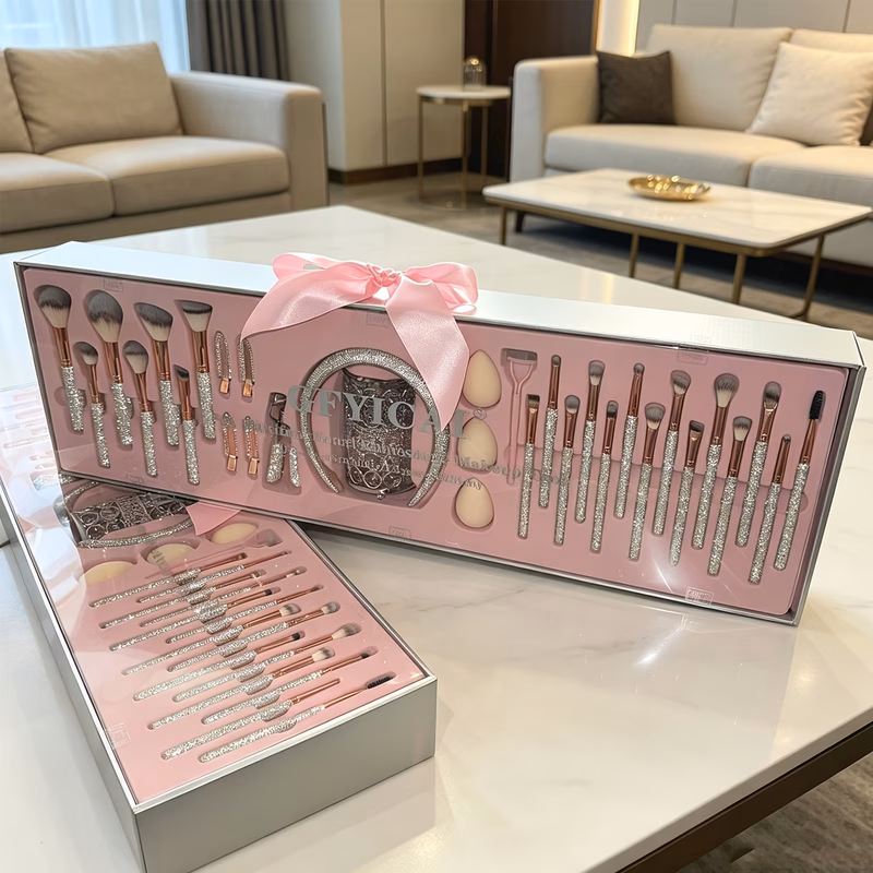 gfyicai new launch diamond encrusted makeup brush gift box multi use brush set complete brush styles 23pcs practical makeup brushes contouring brushes flat brushes foundation brushes eyeshadow brushes