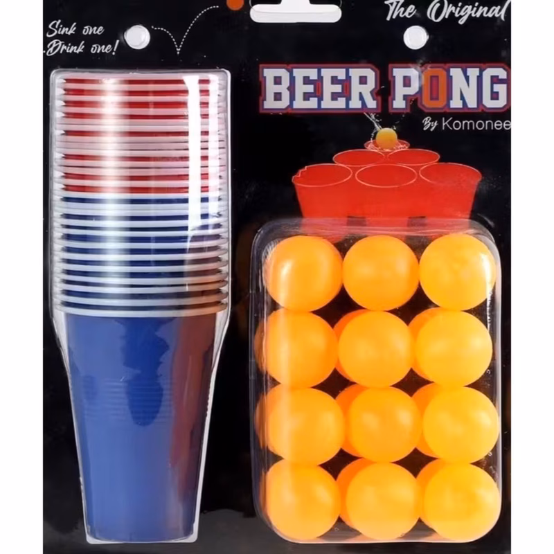 package 24 beer set 6 blue cups plus 6 red cups with 12 pong balls outdoor fun for parties for christmas halloween easter and indoor gifts