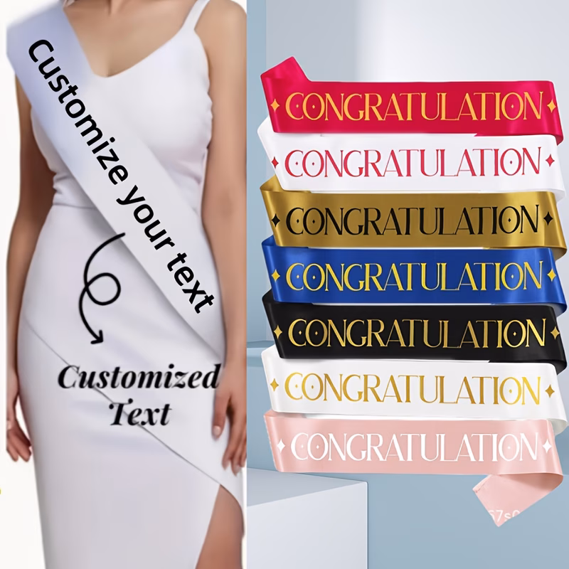 diy custom sash suitable for party decorations text name solid color satin sash with closure machine washable graduation bachelorette bridal ceremony sashes for fashion