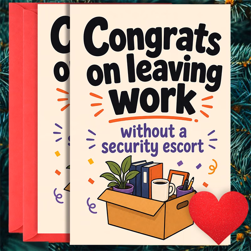 2pcs funny retirement cards suitable for coworker boss farewell gifts self sealing closure humorous leaving job notes with joke messages office goodbye greeting card for retirement or exit celebration