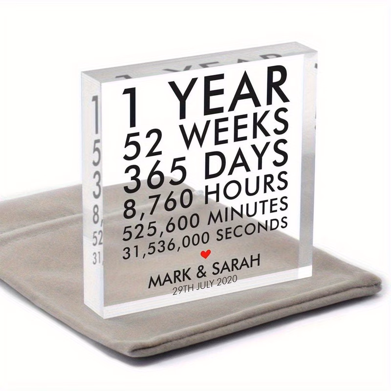 2d flat personalized anniversary gift ideas custom acrylic plaque for boyfriend year keepsake husband gift couple present