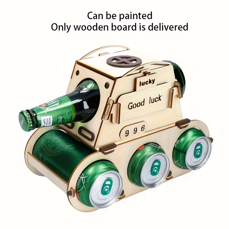 a wooden bottle rack with four containers featuring a golden and green tabletop decoration suitable for kitchens and christmas parties hand painted as a festive gift saving drink holder with and exqui