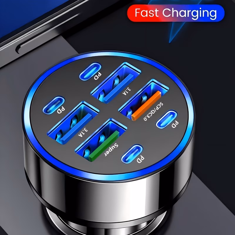 car phone charger supports qc3 0 fast charging can charge devices simultaneously multifunctional car adapter pd usb car charger with flash charging