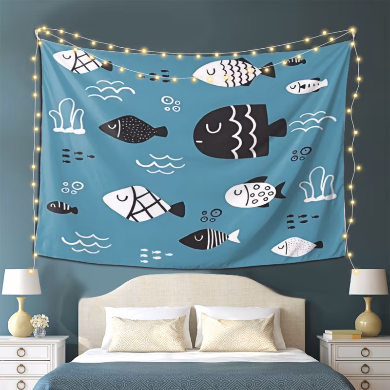 2d flat 1pc minimal monochrome tile tapestry 2d flat pattern fun dorm banner design tapestry suitable for house decor game rooms party backdrops teen horizontal wall hangings college student gifts