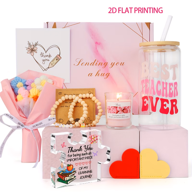 teachers day gift set this set a 9pcs womens gift basket combination thank you gift for teacher birthday gift graduation ceremonies and back to the gift contains a decorative plaque to gratitude to te