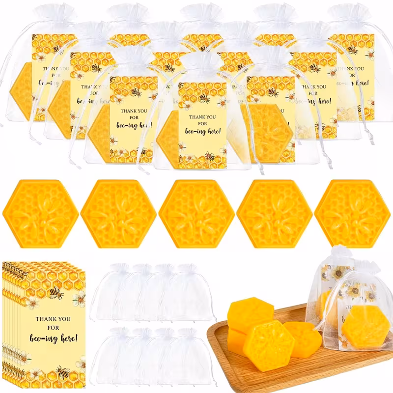 gift for her him 10 sets bee themed shower favors multi item party favor packs including honeycomb soap with thank you card gift bags gift for guest gender reveal party decorations shower game prizes
