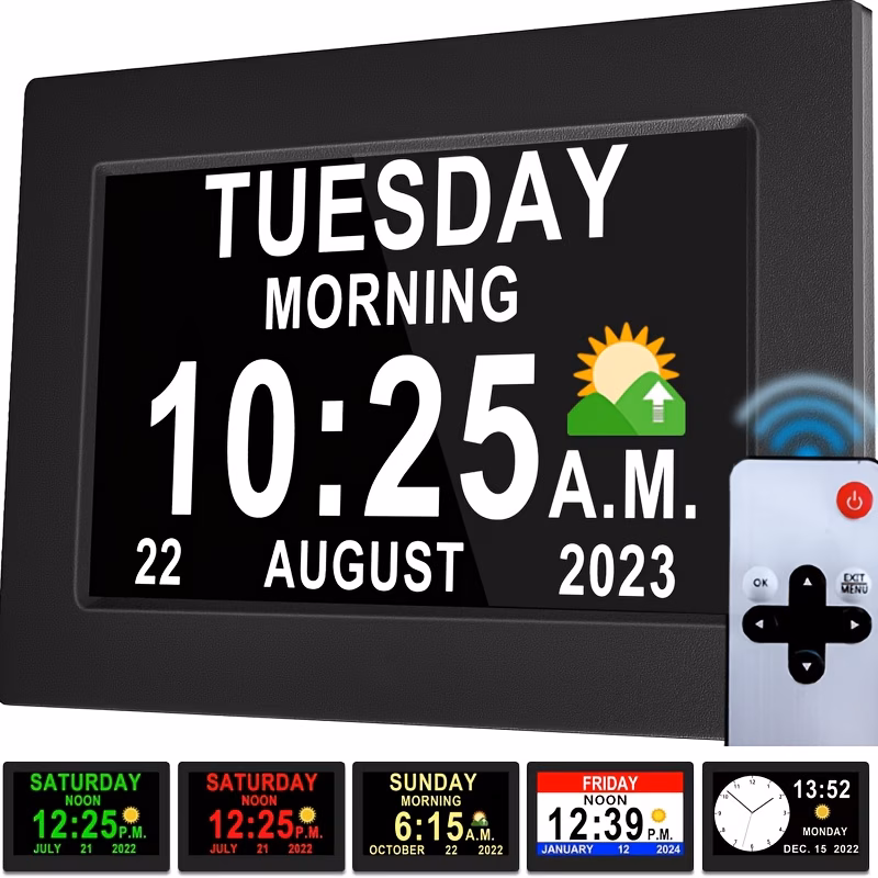 digital photo frame clock usb powered supports playing pictures and videos from usb and sd cards calendar clock alarm clock for the elderly clock bedroom ornament
