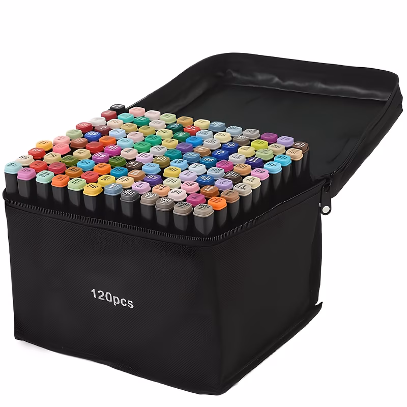 80 120 168pcs double headed alcohol markers with bright colors and smooth color mixing are suitable for professional sketching illustration and artistic creation have an ergonomic grip and are portabl