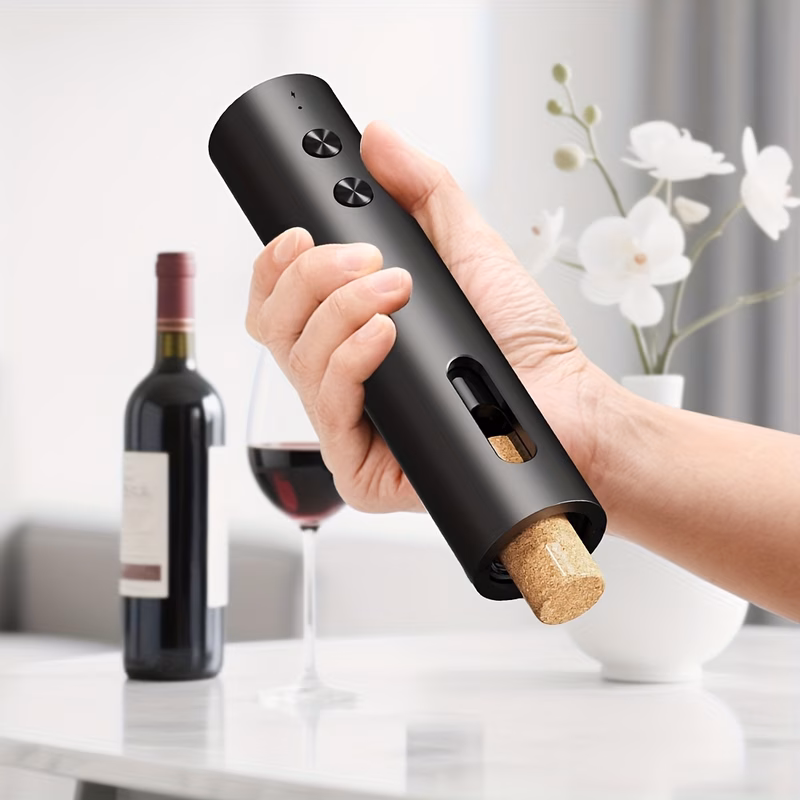 electric wine bottle opener corkscrew automatic one rechargeable cork remover with foil cutter wine pourer vacuum stopper suitable for home parties gifts for wine lovers abs device for wine