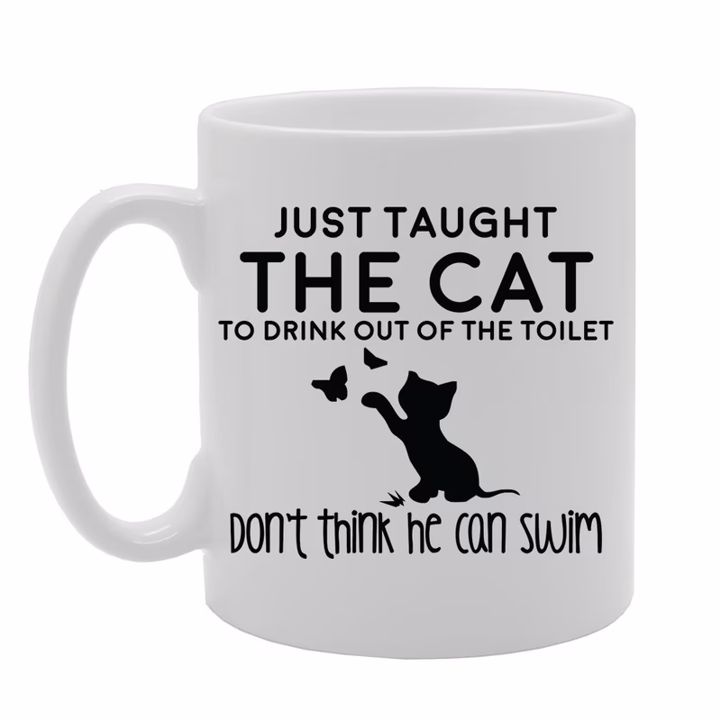 just the cat to drink the toilet printed tea coffee ceramic mg3545 funny printed coffee mug great gift idea