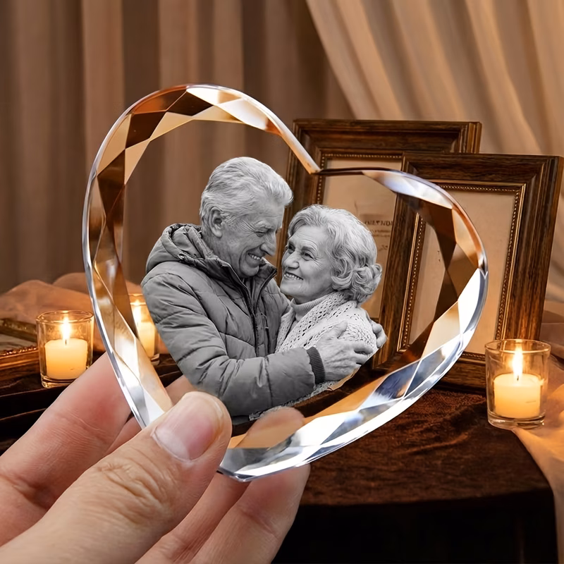 heart crystal inner engraved keepsake high crystal fine 3d engraving permanent memorial emotional gift for couples valentine day anniversary birthday christmas decorative collectible