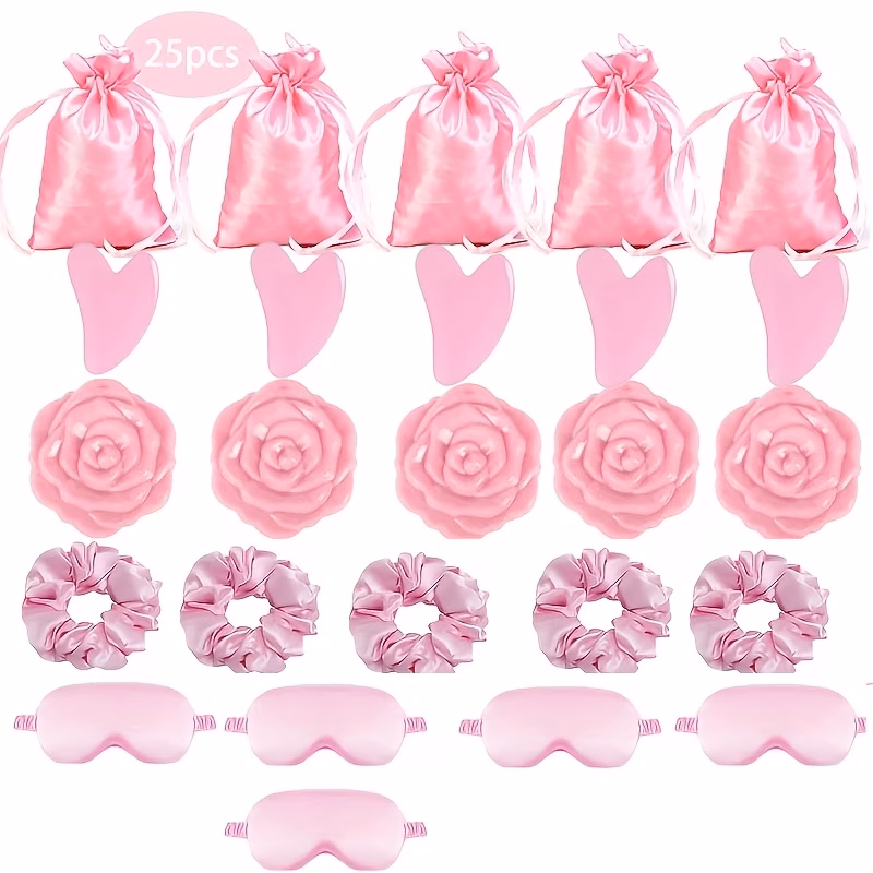 15 25pcs styling tool y gift set y sleeping eye mask make up mirror hair tie y gift bag suitable for womens party wedding favor mothers day holiday gifts anniversary birthday present