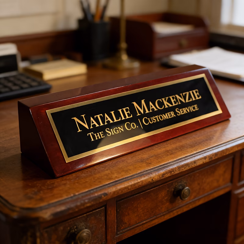 customized wooden and acrylic nameplates high quality solid wood position signs suitable for desk decoration and office gifts