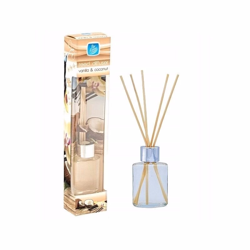 reed diffuser vanilla coconut 30ml long lasting home fragrance with natural reeds soothing for a warm and relaxing atmosphere elegant for any room