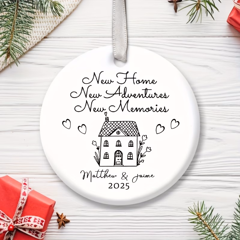 customization 1pc personalized gifts custom ceramic souvenirs and ornaments housewarming celebrations ceramic home decor with names and dates ideal commemorative gifts for couples friends and close